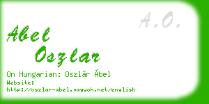 abel oszlar business card